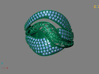 STL 3DM Women Ring Womens Ring Diamonds With Stone Model 3D print model