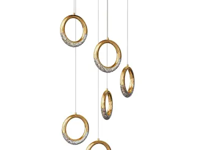 Luxury Ring Led Chandelier 3D model