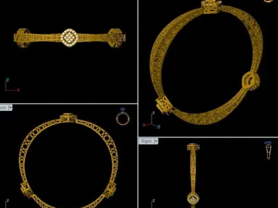 Diamond BANGLE Jali design 3D print model