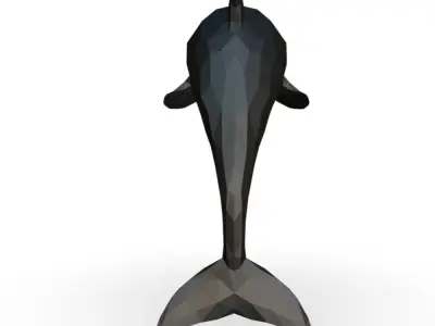 dolphin low poly polygonal 3D print model