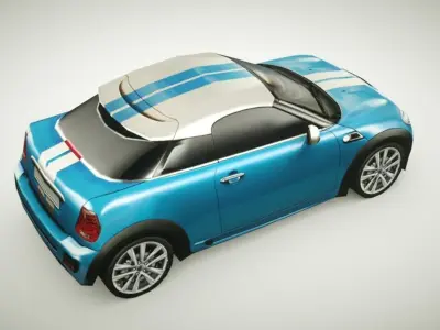 Generic Small City car v3 Low-poly 3D model