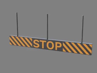 Bowling stop sign Low-poly 3D model