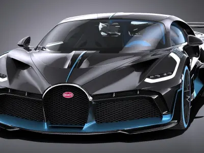 LowPoly Bugatti Divo 2019 Low-poly 3D model