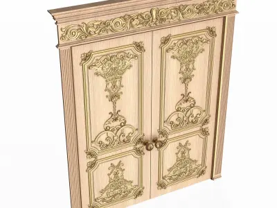 Carved Door Classic 0801 Wood Low-poly 3D model