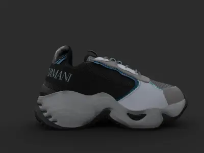 Sports Shoe Low-poly 3D model