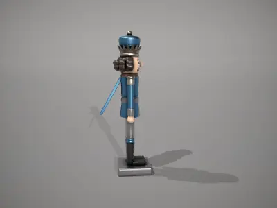 Glittery Blue Nut Cracker Low-poly 3D model