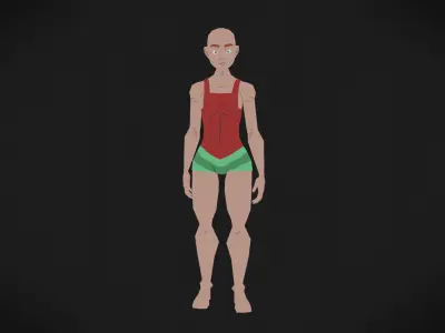 Colorly - Beach Guy 2 - Game Ready - Rigged - Customizable Low-poly 3D model