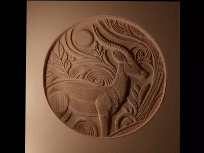 Impala CNC 3d Print High Relief Sand Casting 3D print model