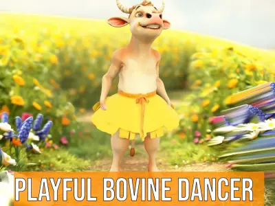 Playful Bovine Dancer model pack Low-poly 3D model