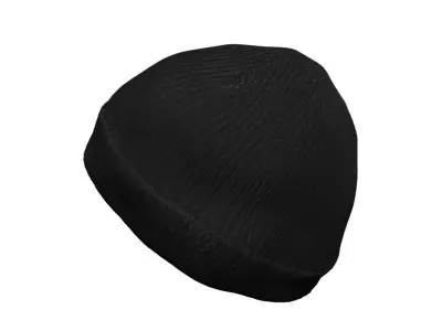 Black Beanie Low-poly 3D model