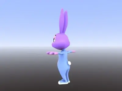 RABBIT cartoon  Low-poly 3D model