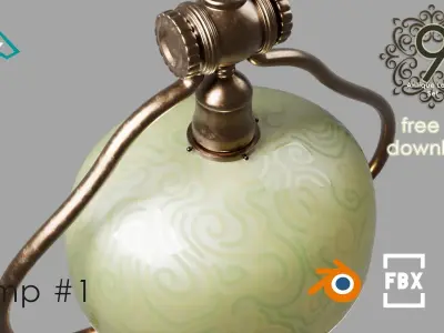 Lamp 1 - 9 Antique Lamp Set  Free Free low-poly 3D model