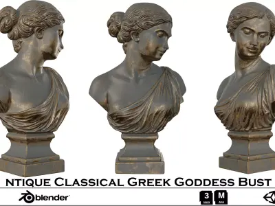 Antique Classical Greek Goddess Bust 3D model