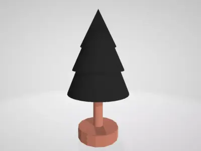 Christmas Tree Figurine Low poly Low-poly 3D model 2