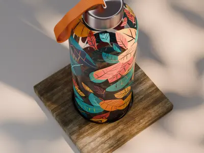 Branded water bottle with your logo 3D model