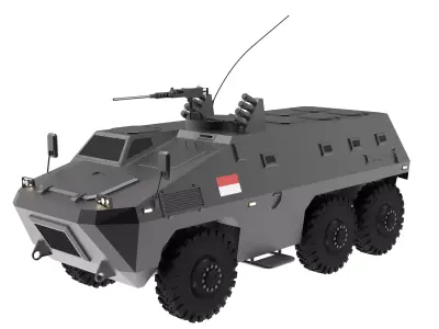 PANSHER Low-poly 3D model