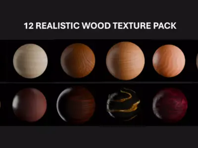 12 realistic wood material 3D model