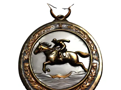 Equestrian Horse Jumping Sports Medal Low-poly 3D model