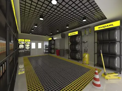 Car Service Garage 3D model
