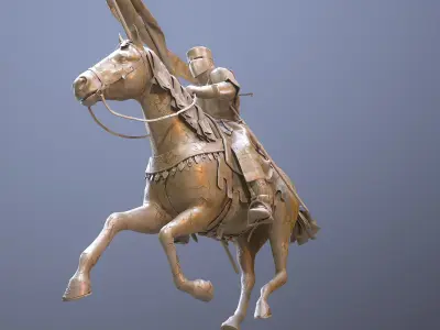 Champion of Chivalry  The Marble Knight Low-poly 3D model
