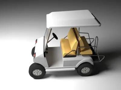 golf car Low-poly 3D model