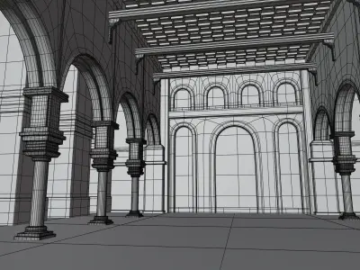 Arabian Islamic Hall Interior 3D model