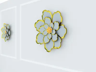 Decorative Metal stainless plants with gold   M 20 3D model