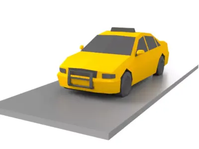 Taxi Car LowPoly Low-poly 3D model