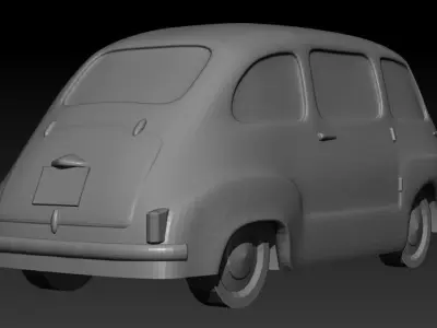 Fiat 600 Multipla scale 1-160 3D print model