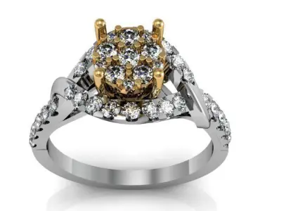 daimond ring 3D print model 14
