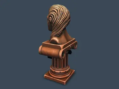Pedestal bronze 3 Low-poly 3D model