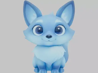 Glow FOx Pet Cute Animal Stylized Cartoon Low-poly 3D model