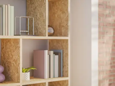 B-Bookshelf Generator Low-poly 3D model