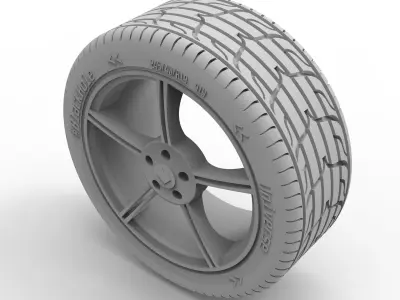5-Spoke Wheel  3D print model