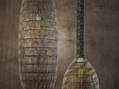 ay illuminate rattan lamp set 3D model