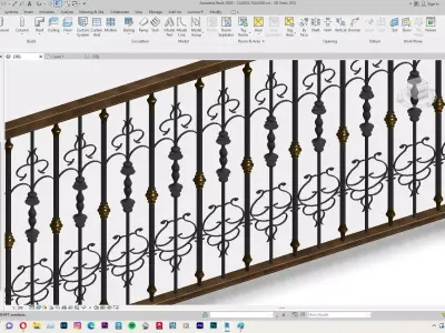 Classic Railing Revit Family 3D model