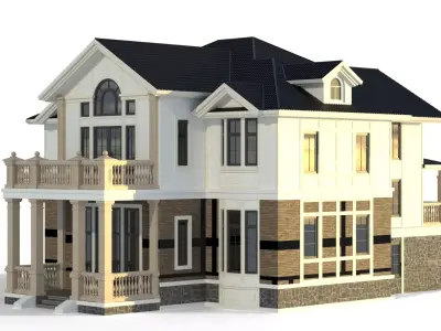 Elegant Two-Storey Villa - Blender 3D model