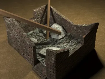 Abandoned house Free low-poly 3D model