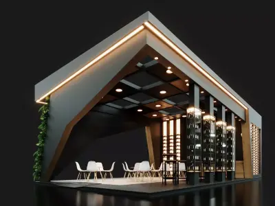 Exhibition Stand - 12m x 6m 3D model 3D model 3D model