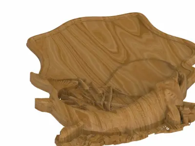 Carved panel painting STL 3D model 20