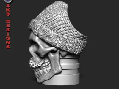 Skull with cap version 2 Penholder cum flowerpot 3D print model