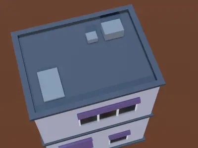 Low Poly Building Low-poly 3D model