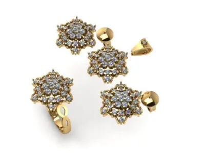  Beautiful pendant set for diamonds 3D print model