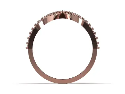 Elegant Rose Gold  and Diamond Ring model jr00347 3D print model