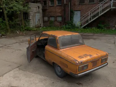 Old Soviet car ZAZ-968M Low-poly 3D model