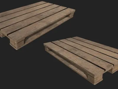 Wooden Pallets PBR Low-poly 3D model