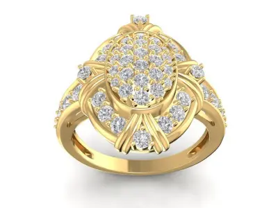 Luxury Multi-Layer Round Diamond Ring for Women 1721 3D print model