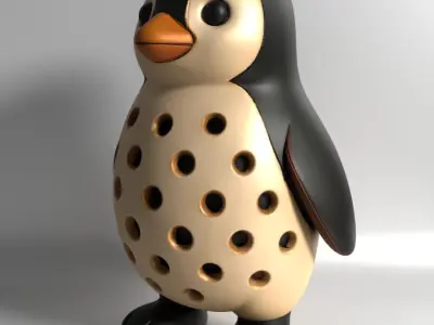 Penguin Sprouter Seed Chia Radish Lentil Germinator toy 3D print model