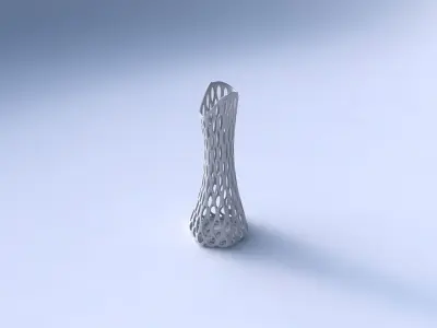 Vase squeezed and bent hexagon 2 with bubble grid lattice 3D print model