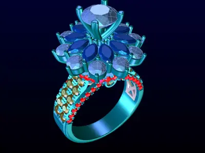 Luxury Engagement Ring 3D print model get